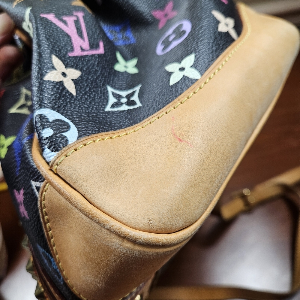 Auth louis vuitton Courtney Multicolor Pm / Mm Black - Picture 7 of 14